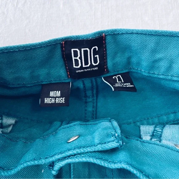 BDG Urban Outfitters Teal Mom High-Rise Denim Shorts - Picture 2 of 4